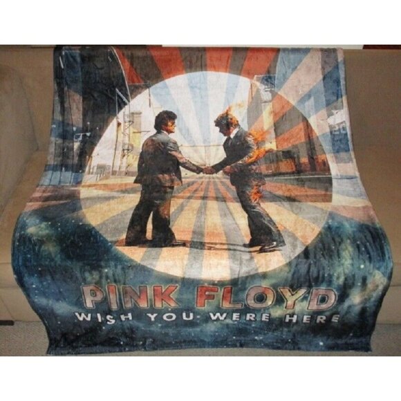 New Galaxy Wish You Were Here Pink Floyd Tie Dye Thick Plush Throw Gift Blanket - Picture 2 of 3